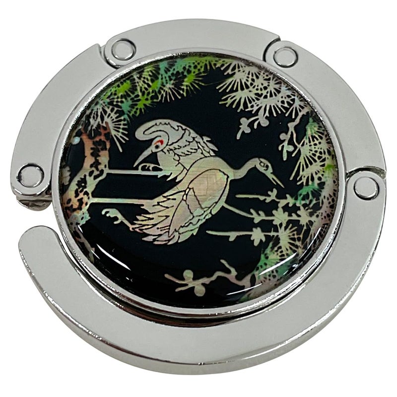 Store-Play Inlay Mother of Pearl Handbag Hanger Foldable Table Purse Hook Caddy Holder (Crane) - Image 2